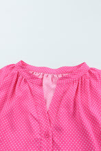 Load image into Gallery viewer, Pink 3/4 Sleeves Dotted Print Loose Shirt
