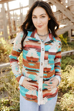 Load image into Gallery viewer, Multicolor Aztec Print Buttoned Pocket Chest Long Sleeve Shirt
