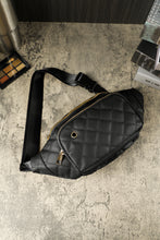 将图片加载到图库查看器，Black Rhombus Pattern Simple Waist Bag
