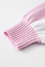 Load image into Gallery viewer, Pink Checkered Bishop Sleeve Sweater
