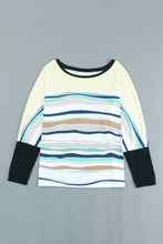 Load image into Gallery viewer, Multicolor Striped Color Block Loose Fit Long Sleeve Top
