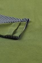 将图片加载到图库查看器，Green Half Zip Stripes Patchwork Hoodie
