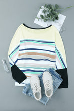 Load image into Gallery viewer, Multicolor Striped Color Block Loose Fit Long Sleeve Top
