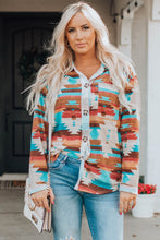 Load image into Gallery viewer, Multicolor Aztec Print Buttoned Pocket Chest Long Sleeve Shirt
