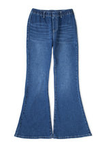 将图片加载到图库查看器，Blue Elastic High Waist Flare Jeans
