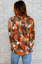 将图片加载到图库查看器，Abstract Printed Long Sleeve Blouse
