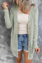 Load image into Gallery viewer, Solid Color Open-Front Buttons Cardigan
