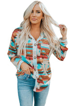 Load image into Gallery viewer, Multicolor Aztec Print Buttoned Pocket Chest Long Sleeve Shirt
