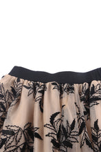 将图片加载到图库查看器，Apricot Floral Leaves Embroidered High Waist Maxi Skirt
