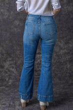 Load image into Gallery viewer, Sky Blue Slight Distressed Medium Wash Flare Jeans
