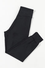 将图片加载到图库查看器，Black Exposed Seam High Waist Pocketed Joggers
