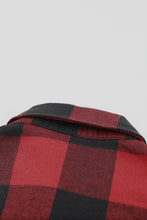 将图片加载到图库查看器，Brown Turn-down Collar Plaid Shirt Coat
