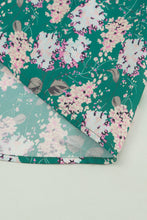 Load image into Gallery viewer, Green Color Block Floral Print Loose Blouse
