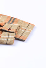 Load image into Gallery viewer, Orange Plaid Pocket Buttoned Long Sleeve Shirt
