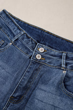 Load image into Gallery viewer, Sky Blue Button Fly Ripped High Waist Flare Jeans
