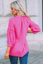 Load image into Gallery viewer, Pink 3/4 Sleeves Dotted Print Loose Shirt
