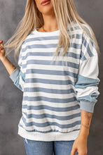 Load image into Gallery viewer, Stripe Drop Shoulder Striped Pullover Sweatshirt
