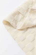 将图片加载到图库查看器，Beige Solid Textured Thumbhole Sleeve Top
