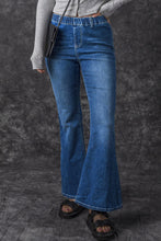 将图片加载到图库查看器，Blue Elastic High Waist Flare Jeans
