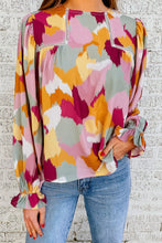 将图片加载到图库查看器，Abstract Printed Long Sleeve Blouse
