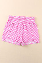 Load image into Gallery viewer, Pink Plaid High Waisted Athletic Shorts
