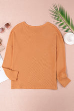 Load image into Gallery viewer, Orange Waffle Knit Henley Top
