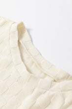 将图片加载到图库查看器，Beige Solid Textured Thumbhole Sleeve Top
