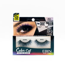 Cargar imagen en el visor de la galería, EBIN- Color Cat 3D Eyelashes 1 DZ Get your desirable look while feeling extra confident with ombré colored 3D Color Cat Lashes.  EBIN New York’s 3D Color Cat Lashes gives you a full 3D effect with a little extra pop to the eyes. A subtle accent of color lashes is available in 4 hues that enhance your look.  Can be reusable when it placed and removed careful. The best price and deal w/ Bonitawholesale.com !!!
