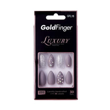 Cargar imagen en el visor de la galería, Elegance is at your fingertips with Gold Finger’s Luxury Handcrafted Design Nails. These dramatic nails have a burgundy ombre and gold glitter design. They have a medium mountain peak tip that looks good on every hand. Lavishly handcrafted with 3D jewels, these luxurious nails last for over 7 days. The best price, deal and quality w/ Bonitawholesale.com
