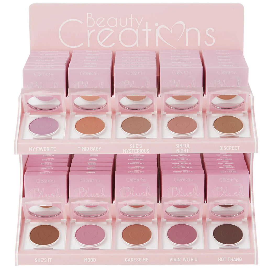 10 Shades. Includes Tester. Powder Blush. High pigment. Easy to Blend. Cruelty Free.. The best price and deal w/ Bonitawholesale.com