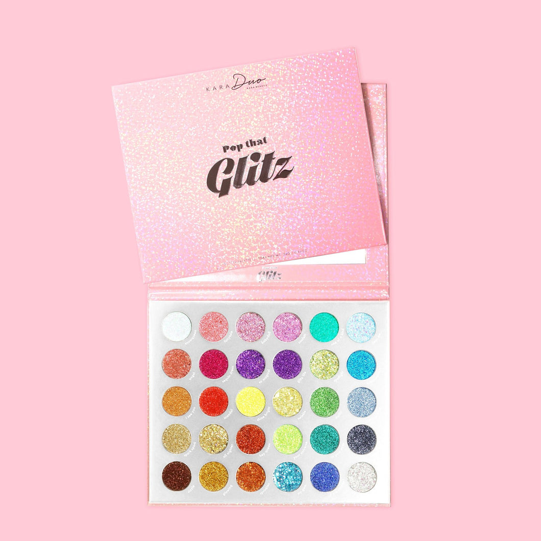 KARA- ES108 : Pop That Glitz Shadow Palette 6 PCS DESCRIPTION From flirty eyes to full on glam, Pop that Glitz will have you covered! Packed with 30 different glitter shades to choose from, you will never have a dull moment. Add a little or a lot! And make those looks pop! The best price and deal w/ Bonitawholesale.com !!!