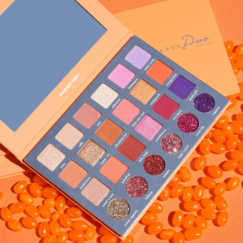 KARA-ES120 Kara Duo 'Sweetest Treat' Shadow Palette : 6 PC DESCRIPTION How yummy is Sweetest Treat? A color combination so sweet you'll think it is candy. A 24 color, guilt free treat with the most lovable pigment. It's mattes, shimmers and glitter allow you to create endless looks. Treat yourself to the sweetest treat. The best price and deal w/ Bonitawholesale.com !!!