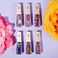 Load image into Gallery viewer, Our Fashion matte liquid lipstick includes a mix of 6 pink and red shades. Each bottle pictures a fashionably styled girl. It has an easy glide on formula that dries down to a matte finish. It is transfer proof so it will stay in place all day long. The best price and deal w/ Bonitawholesale.com
