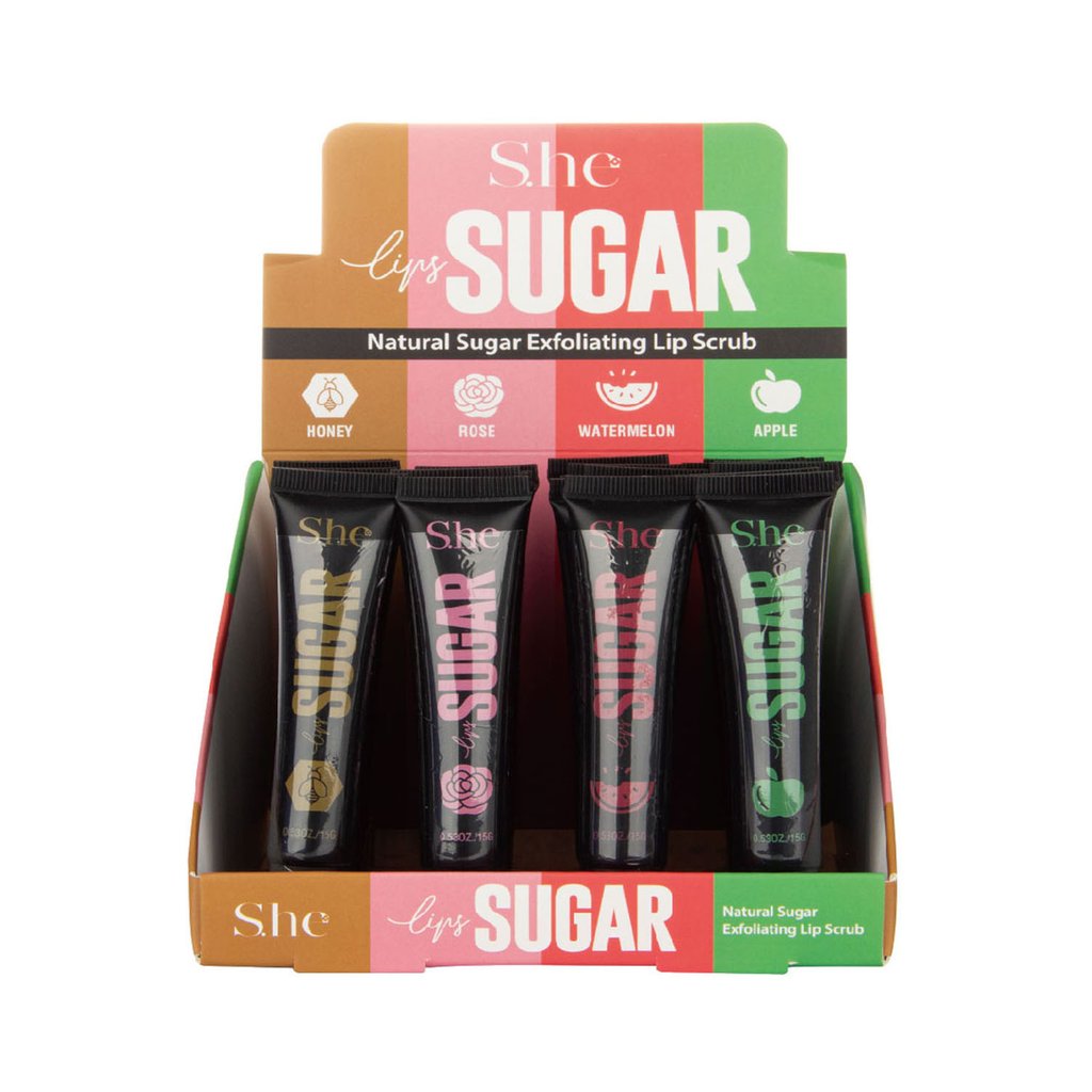 S.HE- LS480 Lips Sugar Natural Sugar Exfoliating Lip Scrub- 24 PCS *Qty.1=24 PCS  * 6 Honey  * 6 Rose  * 6 Watermelon  * 6 Apple. The best price and deal w/ Bonitawholesale.com !!!