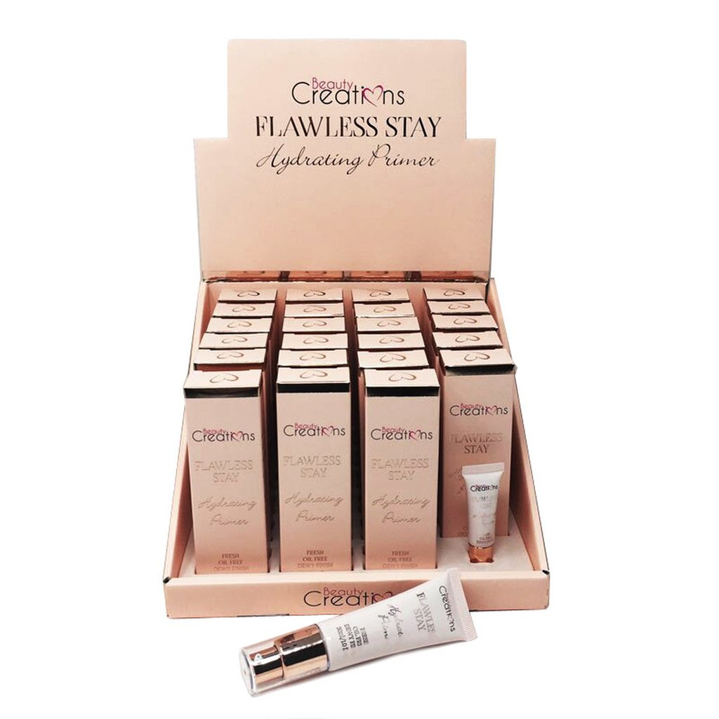 Beauty Creation- PHS01 : Flawless Stay Hydrating Primer 1 oz w/ Samples 23 PCS. FLAWLESS STAY HYDRATING PRIMER It's as easy as Prep & Set with our newest face products. Create the perfect canvas for a seamless application while giving the skin a luminous effect or shine-free matte finish. Best Deal w/ Bonita Wholesale !!!