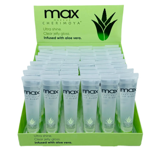 Cherimoya-MLAL8434-P : MAX Lip Gloss-Ultra Shine Clear Jelly Gloss/Infused with Aloe Vera 4 DZ. The best price and deal w/ Bonitawholesale.com !!!