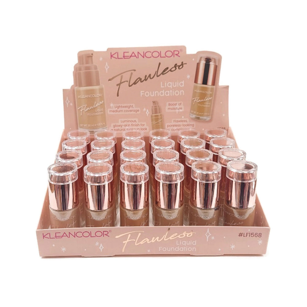 Flawless Liquid Foundation combines a lightweight formula with a boost of moisture.  This foundation covers any imperfections evenly delivering buildable, medium coverage and a luminous, glowy-skin finish for a natural makeup look. The best price, deal and quality w/ Bonitawholesale.com