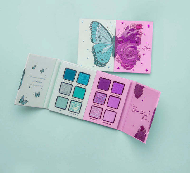 Spread your wings & bloom into you! Discover & embrace a vibrant attitude with this two piece snap-together palette filled with electrifying blues & dreamy purples. Effortlessly blend creamy mattes & add the perfect finishing touch with brilliant metallics. Perfect for mixing & matching, let your creativity shine! The best price and deal w/ Bonitawholesale.com