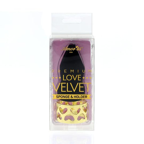 Amor US- MSBK2 Love Velvet Premium Sponge & Holder 1DZ This Display bag has 1 dz = 12 pcs  This Love Velvet Makeup Blending Sponge is designed to give you a seamless, streak-free makeup application. Comes in 12 pcs (1dz) in all black Color, individually packaged. Also includes unique gold love holder for each sponge.  Or if you want the sponge only, please refer to MS-BK. The best deal and price w/ Bonitawholesale.com !!!