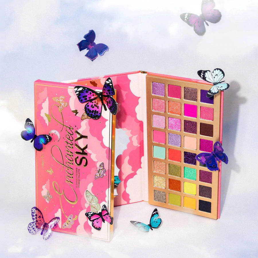 The Enchanted Sky palette consists of 32 pressed pigments designed with the smoothest of texture and pigments for looks out of this world. Levitate with the help of rich mattes, silky shimmers and flirty glitters. The best price and deal w/  Bonitawholesale.com